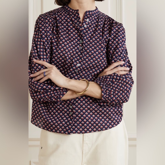 DÔEN Blouse Doen Ojai Printed Button Front Top in Harbor Medallion D’Arles - Picture 11 of 16